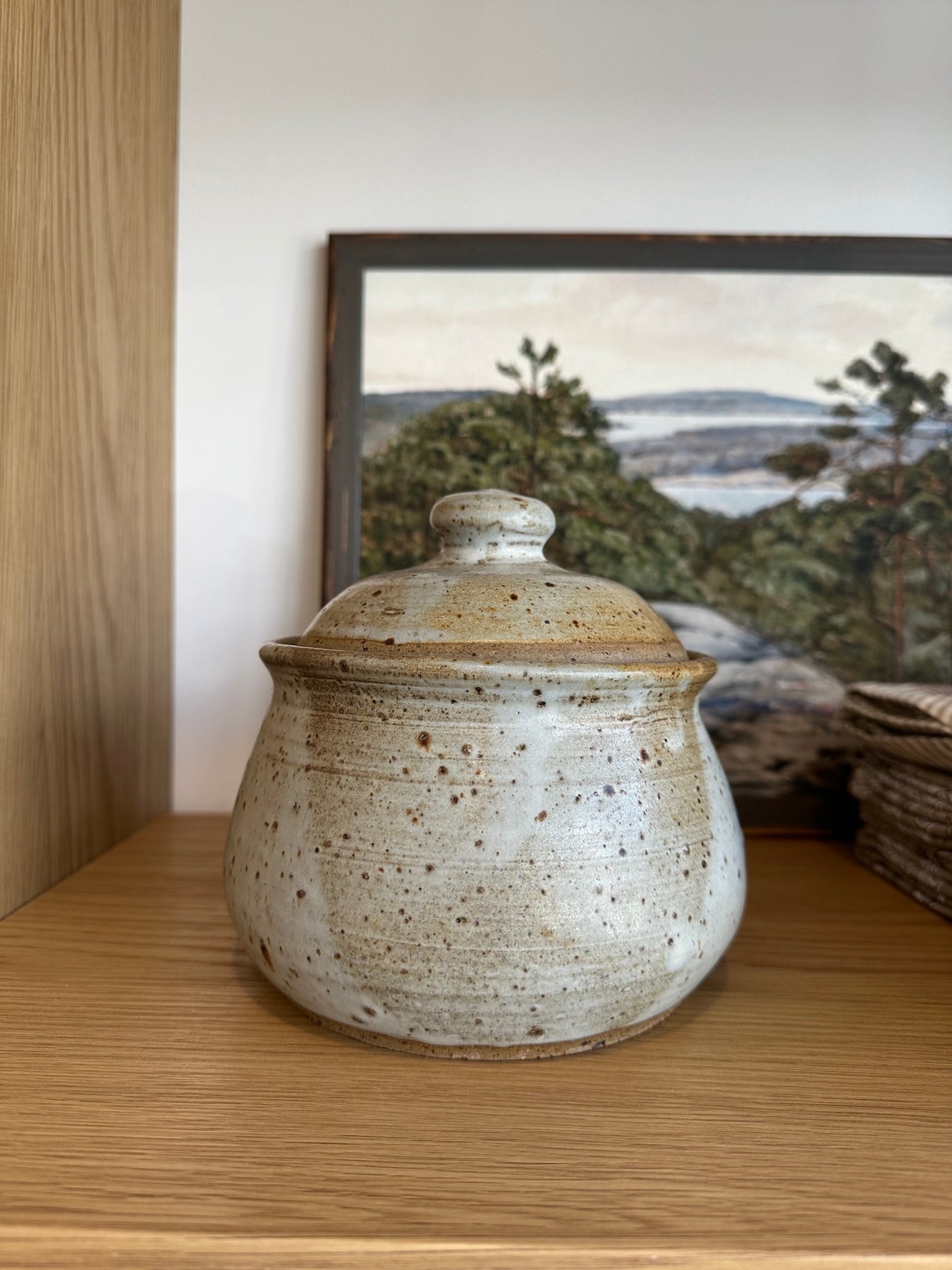 Natural Speckled Jar With Lid
