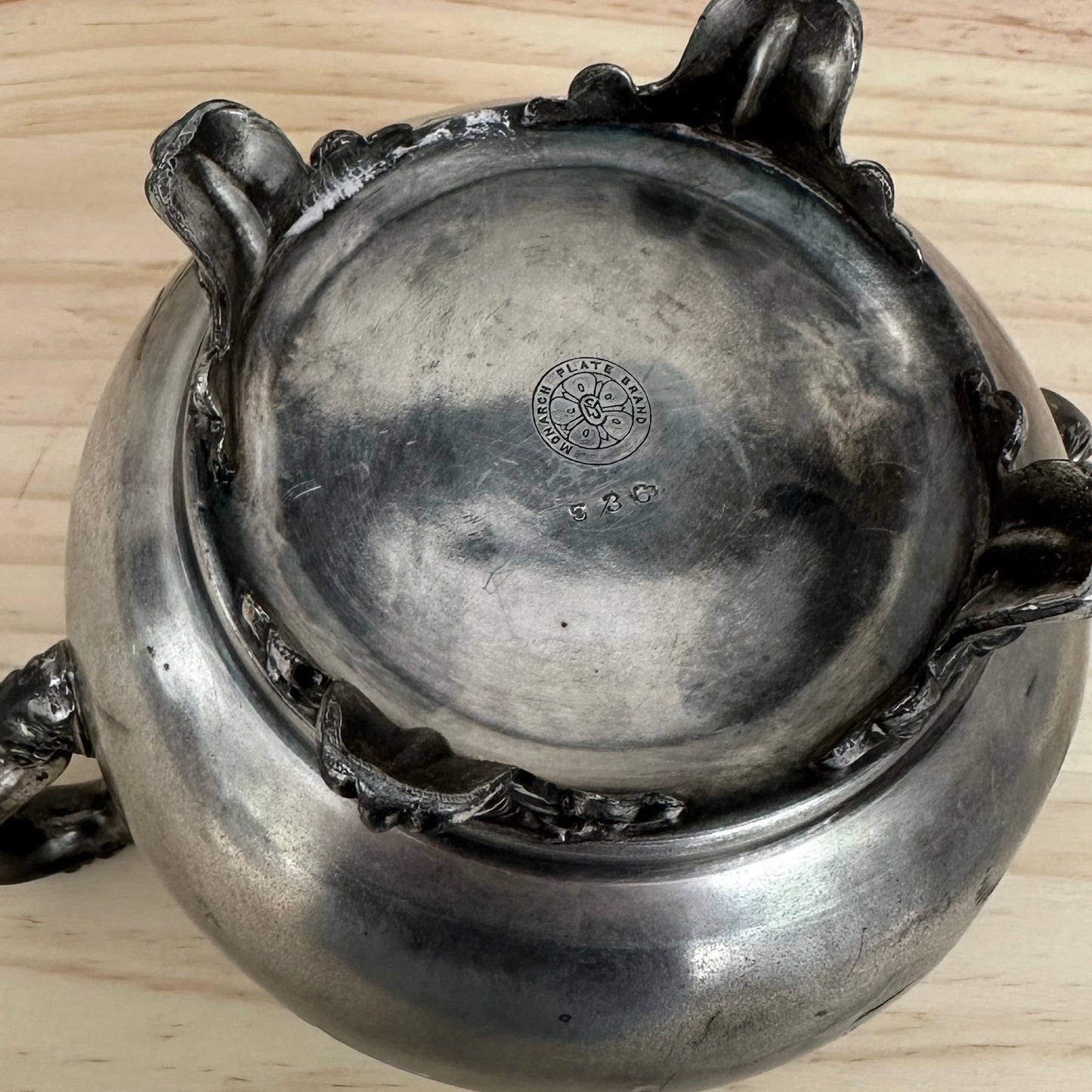 Silver Vase With Etched Flowers