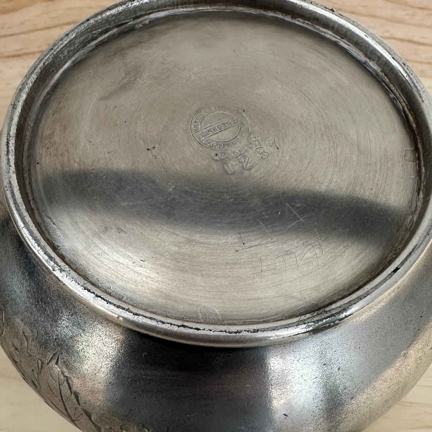 Silver Pitcher With Etched Flowers