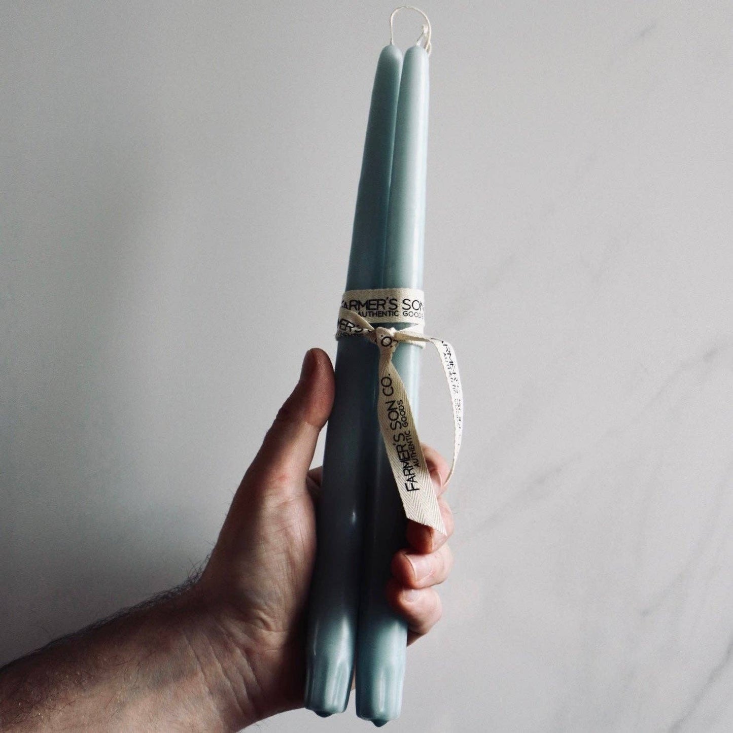 Glacier Blue Taper Candles - Set of Two