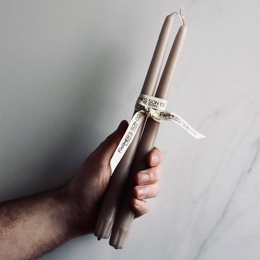 Sand Taper Candle - Set of Two