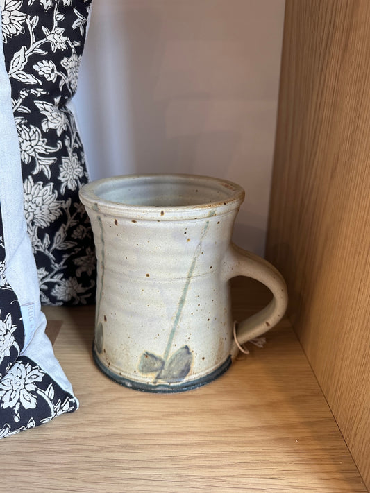Blue Speckled Pottery Pitcher