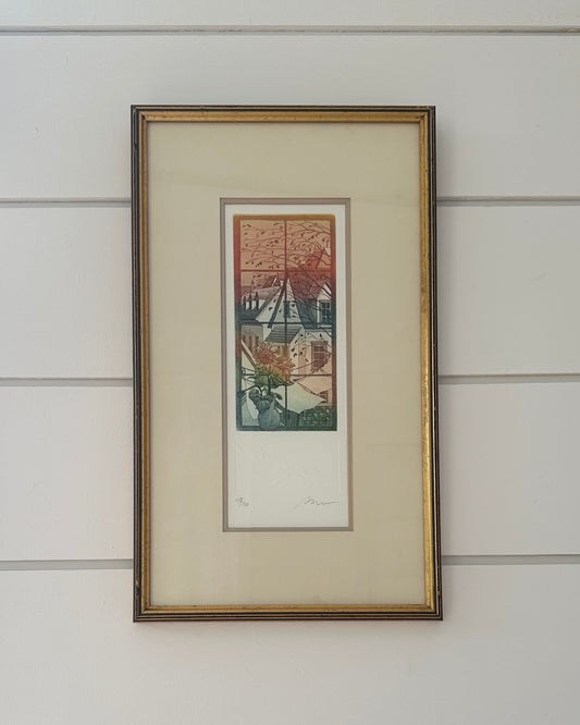 Vintage Framed Lithograph