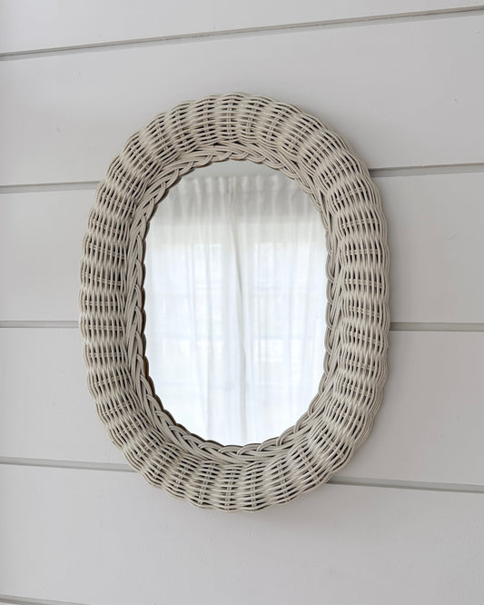 Painted Rattan Mirror