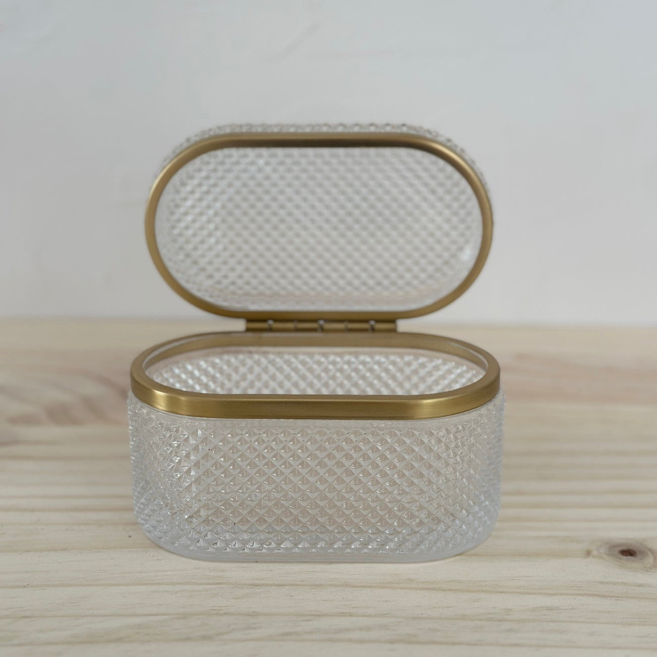 Crystal & Brass Lidded Container