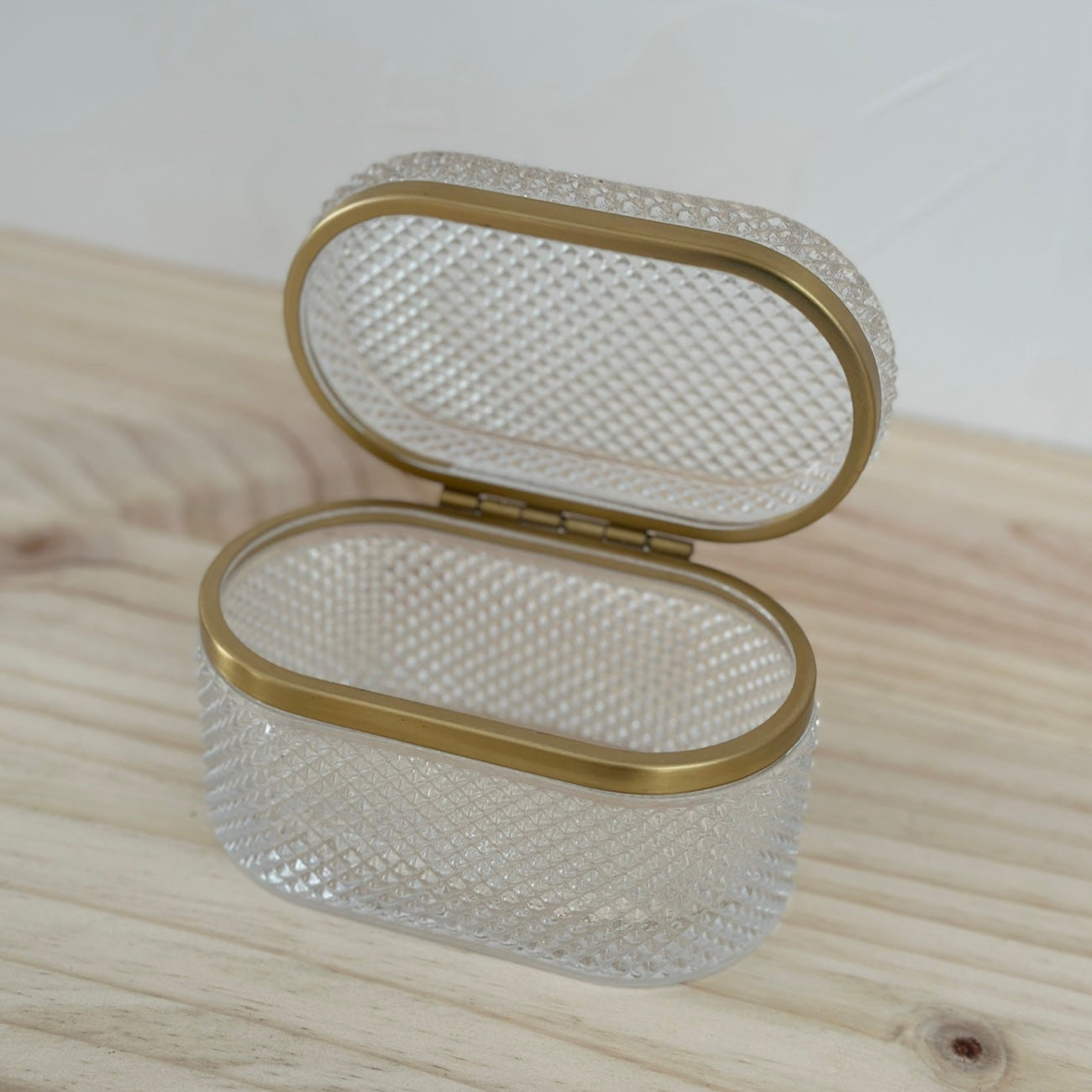 Crystal & Brass Lidded Container