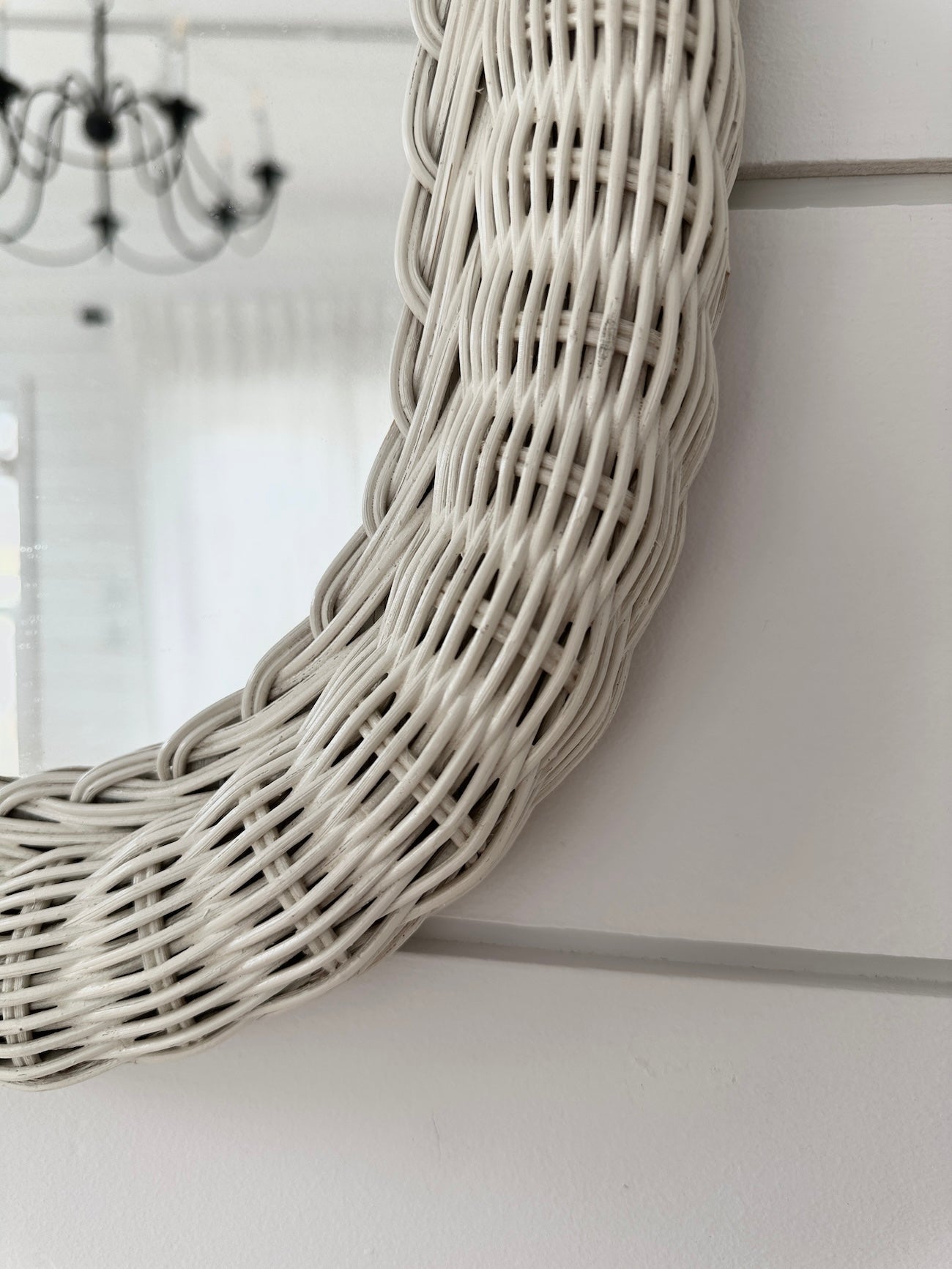 Painted Rattan Mirror