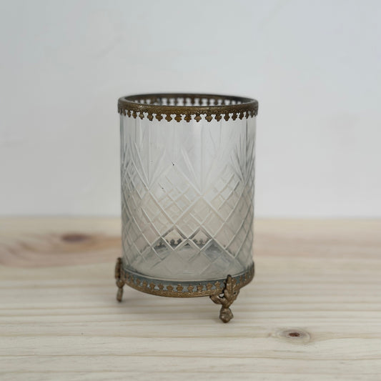 Glass & Brass Vintage Vase