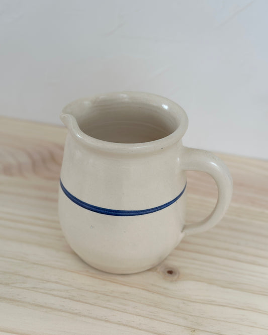 White Pitcher With Blue Stripe