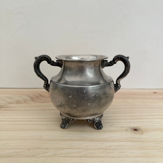 Silver Vase With Etched Flowers